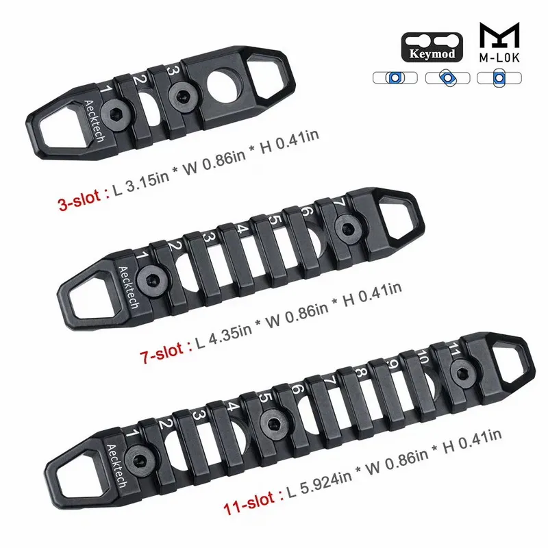 MLOK KEYMOD dual system guide rail 20mm metal leather rail QD hole NSR SLR hanging buckle hole MI decorative accessories