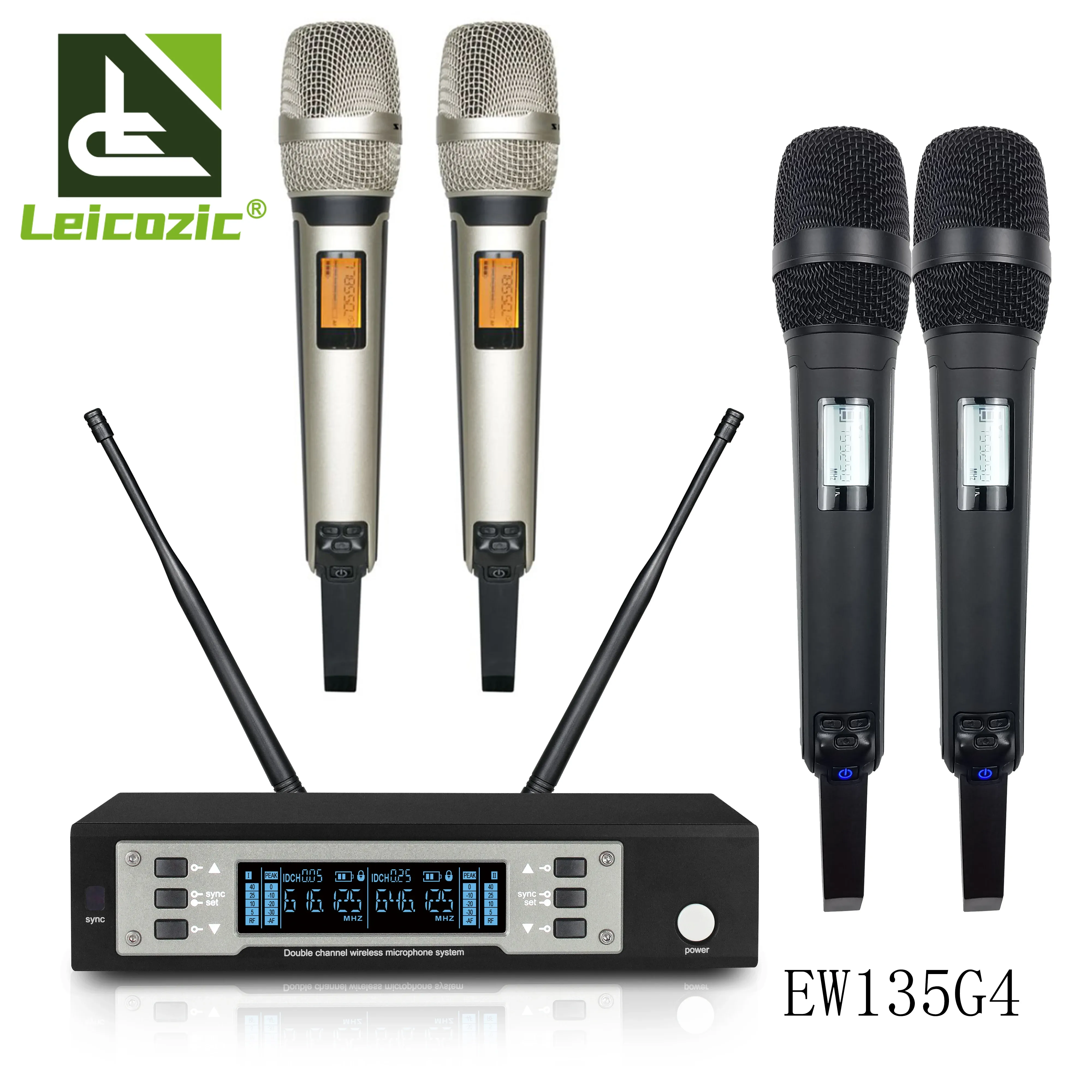 Microphones Leicozic True Diversity EW135G4 Wireless Microfono Professional Stage Microfone Profissional Mikrofon Wireless Mic 615655Mhz