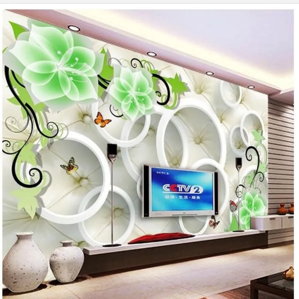 Fantasy Flower 3D TV الخلفية الجدارية الجدارية 3D ورق الجدران 3D أوراق الجدار للتلفزيون Backdrop263O