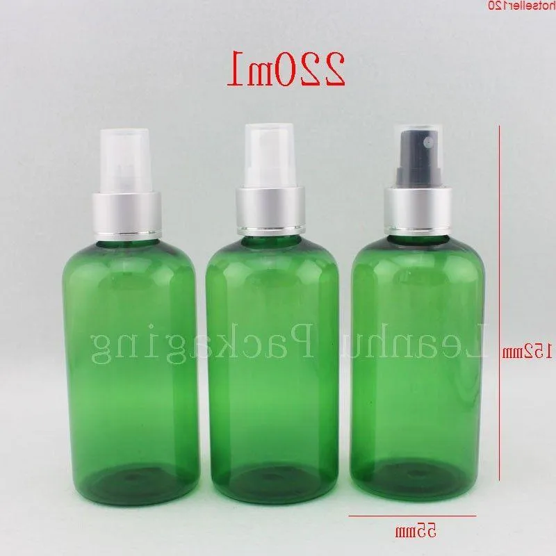 Groothandel, hoge kwaliteit 220 ml groene mooie spuitpomp plastic fles voor persoonlijke verzorging, 220cc spuitcosmetica hoge quatiy Dslrr