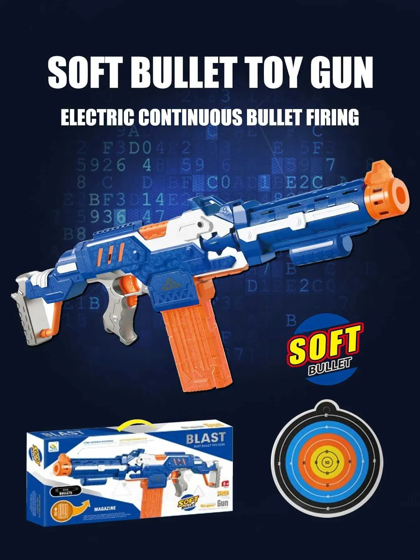 لعبة Gun Toys Toys Toy Gun Bullets Machine مدفع رشاش للأطفال مع 20 رصاصة ناعمة وهدية عيد ميلاد واحدة لـ Boy Farget 2400308