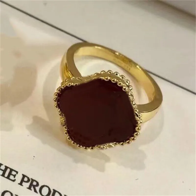 Designer ringen vergulde sieraden ontwerper 4 klavertje ring voor vrouw verzilverde ring persoonlijkheid luxe klassieke geurige zh131 E4