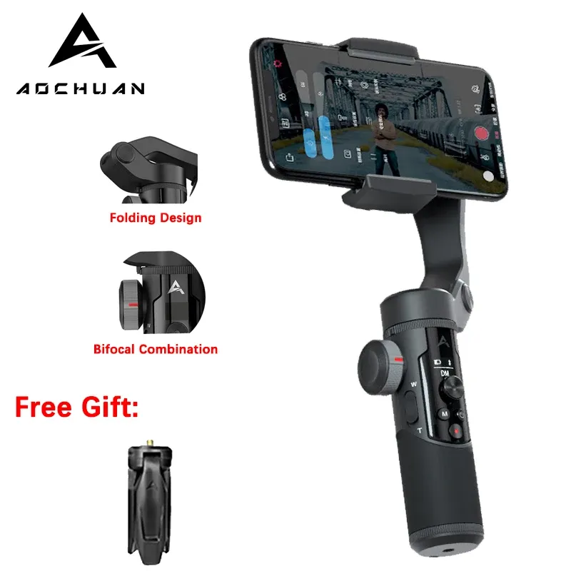 Gimbal AOCHUAN SMART XR 3Axis Handheld Stabilizer Foldable Selfie Stick for Smartphone iPhone Huawei Xiaomi Samsung Action Camera