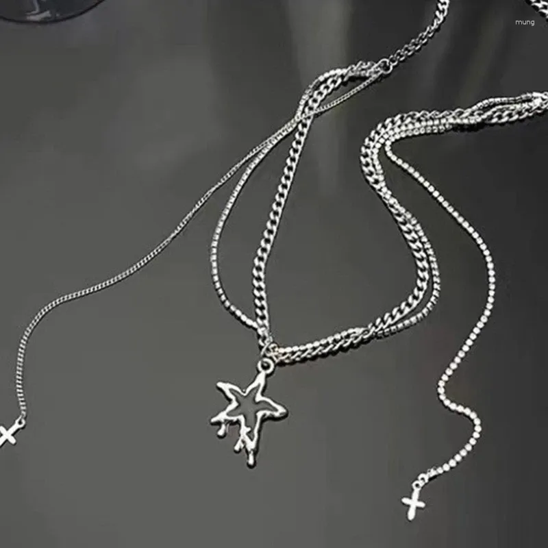 Pendentif Colliers Simple Glands Star Collier Doux Cool Collier Cou Cou Chaîne Clavicule Bijoux De Mode E0BE