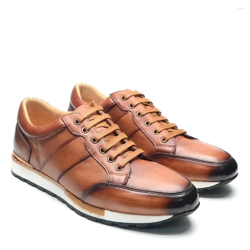 Casual Schoenen Frankrijk Luxe Heren Sneaker Soild Bruin Zwart Sportstijl Dagelijks Veters Schapenvacht Voering Echt leer Platte Derby