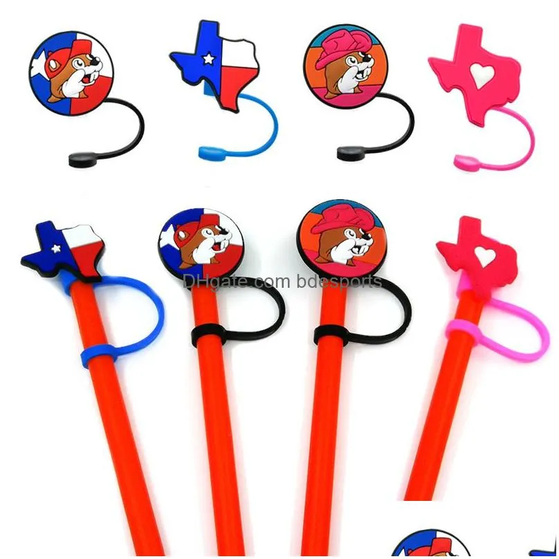 Drinking Straws 9Pcs/Set Texas Style St Toppers Er Molds Charms For Tumbers Reusable Splash Proof Dust Plug Decorative 8Mm Drop Delive Dhwia