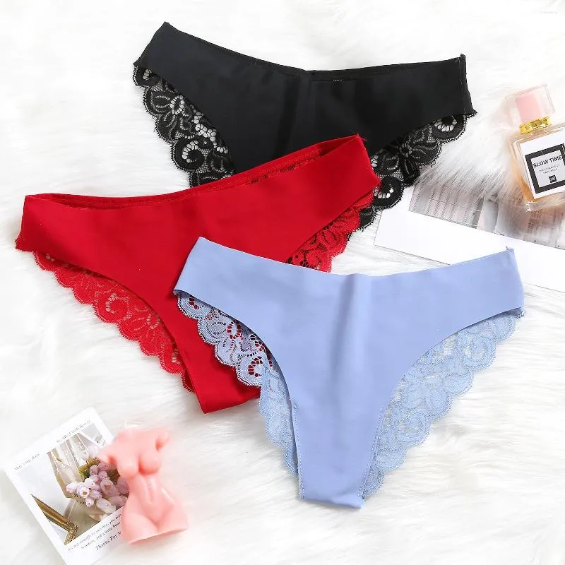 Damesslipje Naadloos Sexy Ijszijde Kant Verleiding Vrouwelijk Ondergoed Laagbouw Mode Elasticiteit Dame Slips Comfort Lingerie