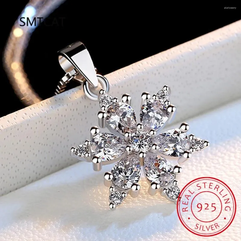 Pendants Sparkling Moissanite Snowflake Pendant Necklace For Women 925 Sterling Silver D Color Diamond Gemstone Fine Jewelry