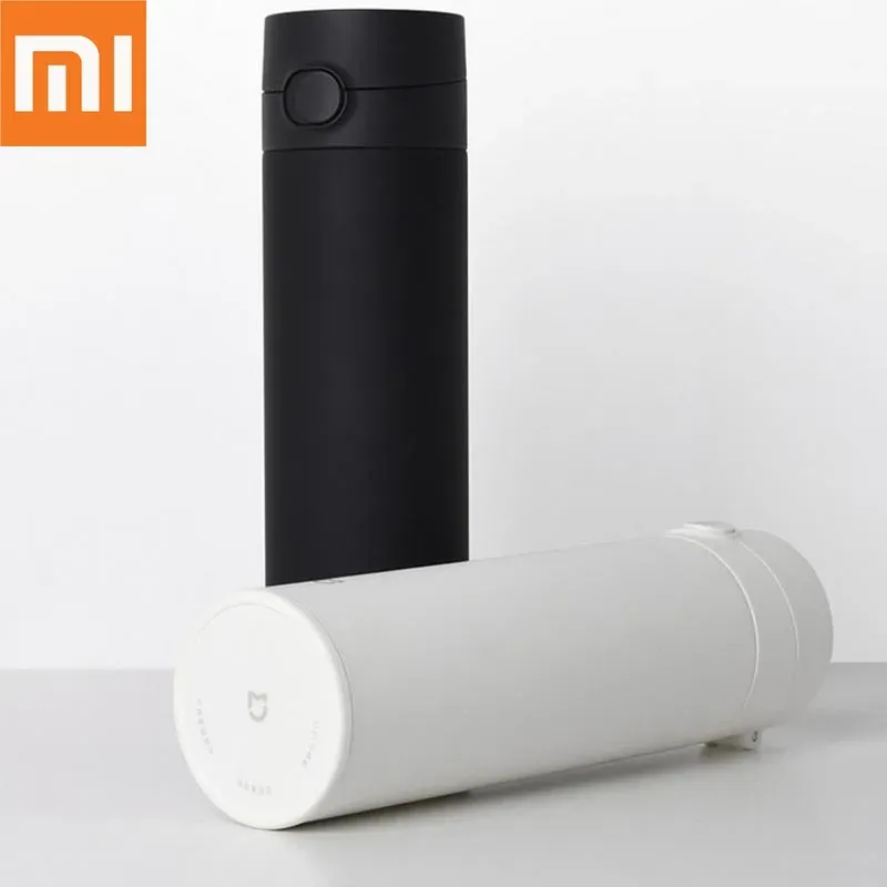 コントロールXiaomi Mijia Thermos Cup 2ステンレス鋼の真空480ml容量旅行ポータブルウォーターカップ断熱ロックコールドエラスティックスイッチ