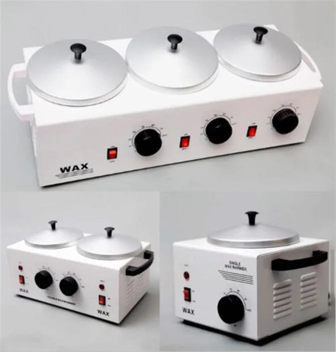 Triple Pot Wax Warmer Electric Hair Removal Waxing Machine Hands Fötter Paraffin Terapi Depilation Salon Beauty Tool5439067