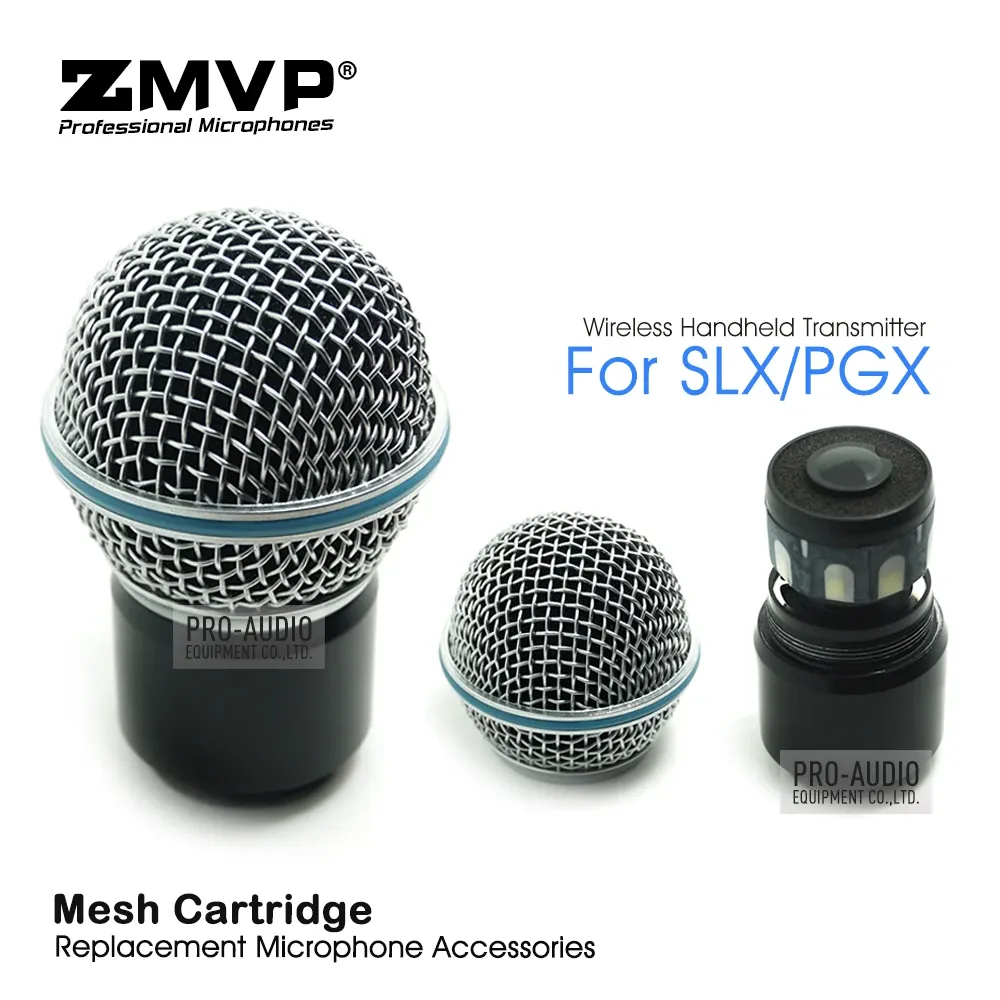 Microfones Profissional Substituição Microfone Grelha com Cápsula Bola Cabeça Malha para SLX PGX Sistema Sem Fio Beta58A Transmissor Portátil