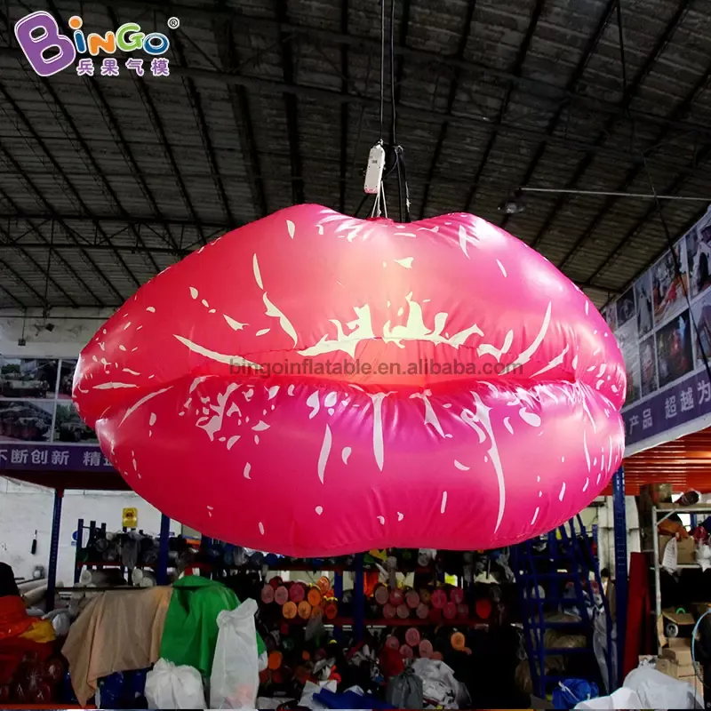 wholesale Lèvres rouges gonflables directes d'usine avec des lumières gonflables air soufflé lèvres sexy pour la Saint-Valentin fête événement décoration jouets sports