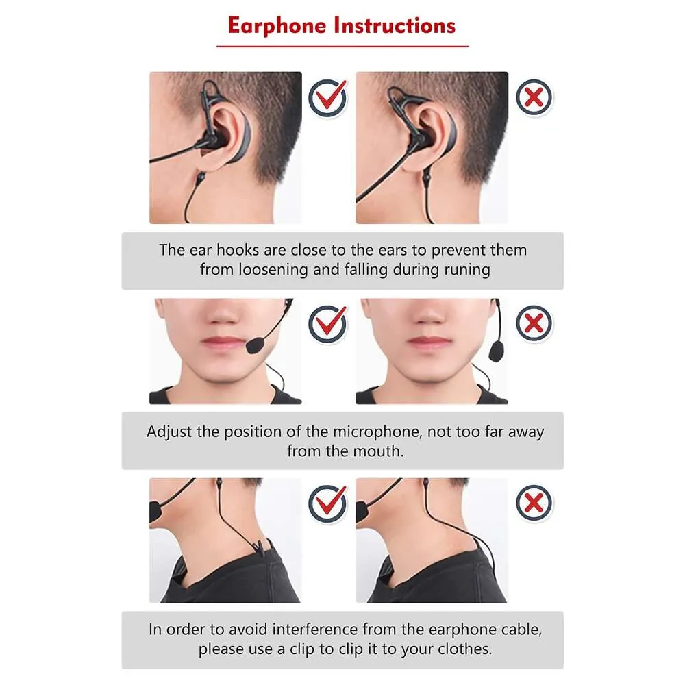 Gairen審判ヘッドセット、V6 V4サッカーフットボールインターコムラジオ用のEarhook Earphone Earpite（）