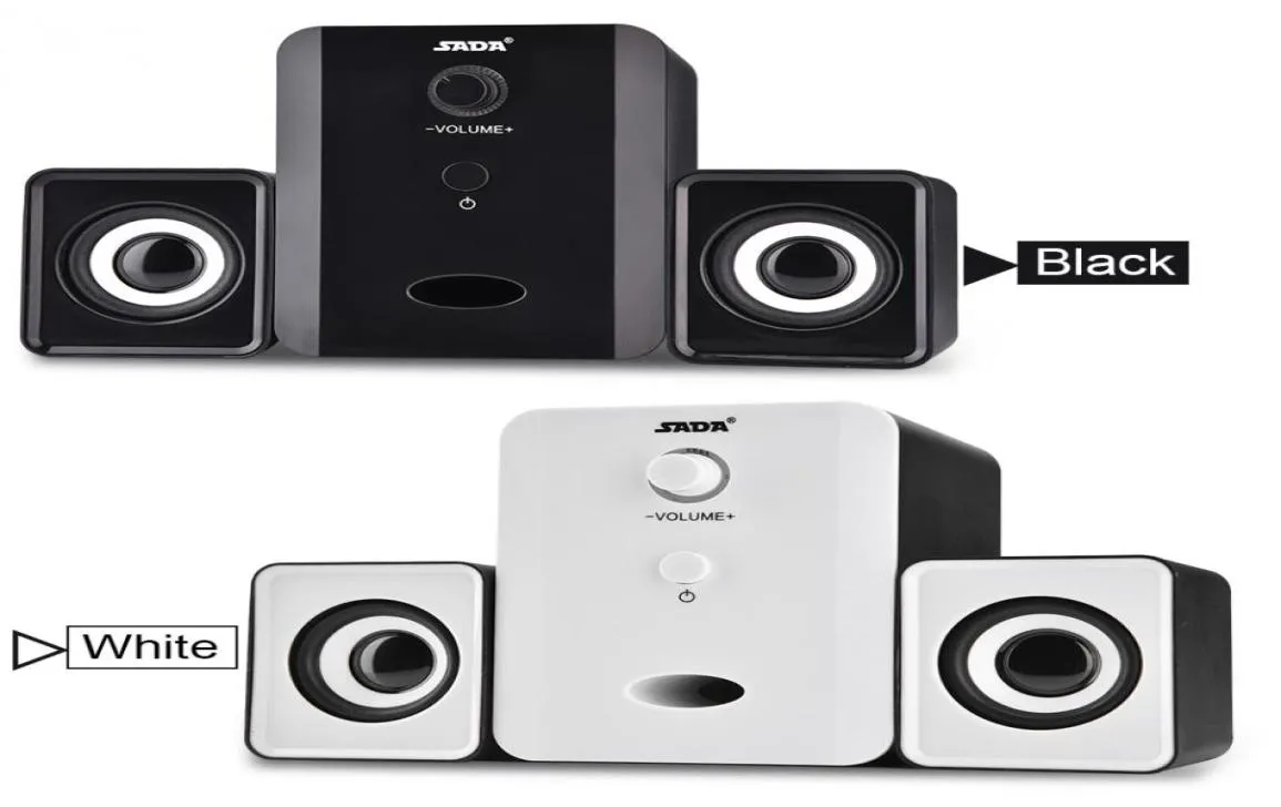 SADA D201 USB Wired Combination Speaker Mini Bass Stereo Speaker Music Player Subwoofer for Cellphone Laptop2643615