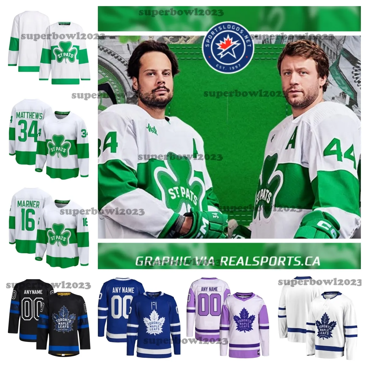 Hot Sale "Toronto" maple 34 Auston Matthews hockey jersey 16 Mitchell Marner leaf St. Pats Jerseys Nylander Ryan Reaves Morgan Rielly Max Domi Tyler