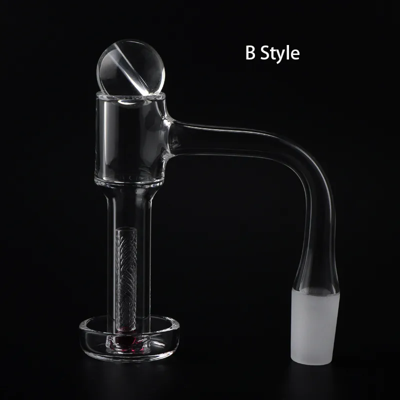 Dois estilos de solda completa borda chanfrada fumar Terp Slurper Quartz Banger com pilares ocos de quartzo rubi para bongos de vidro Dab Rigs Pipes