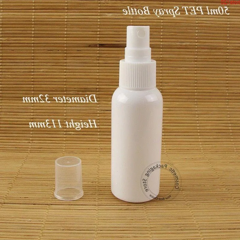 30pcs/Lot Promotion 50ml Plastic Spray Bottle White PET Atomizer Women Cosmetic 5/3OZ Container Perfume Refillable Packaginghood qty Ofqvq