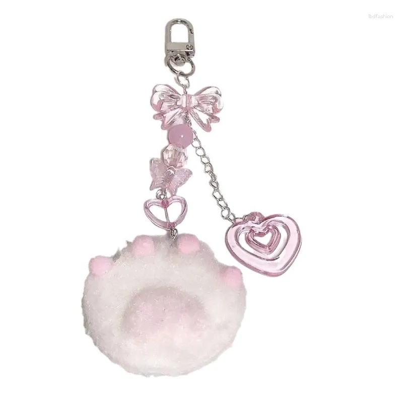 Keychains Claw Pendant Elegant Ribbon Keyring Ornament Bag Tillbehör för kvinnor