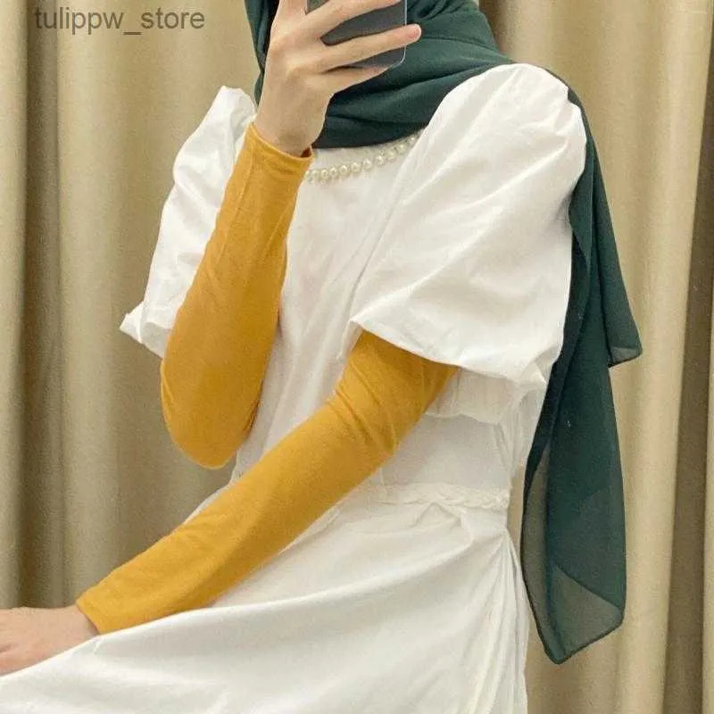 Maniche protettive Ginocchiere Copertura del braccio Maniche lunghe Manica Hijab musulmano per le donne Maniche in tessuto modale Scaldamuscoli Ramadan L240312