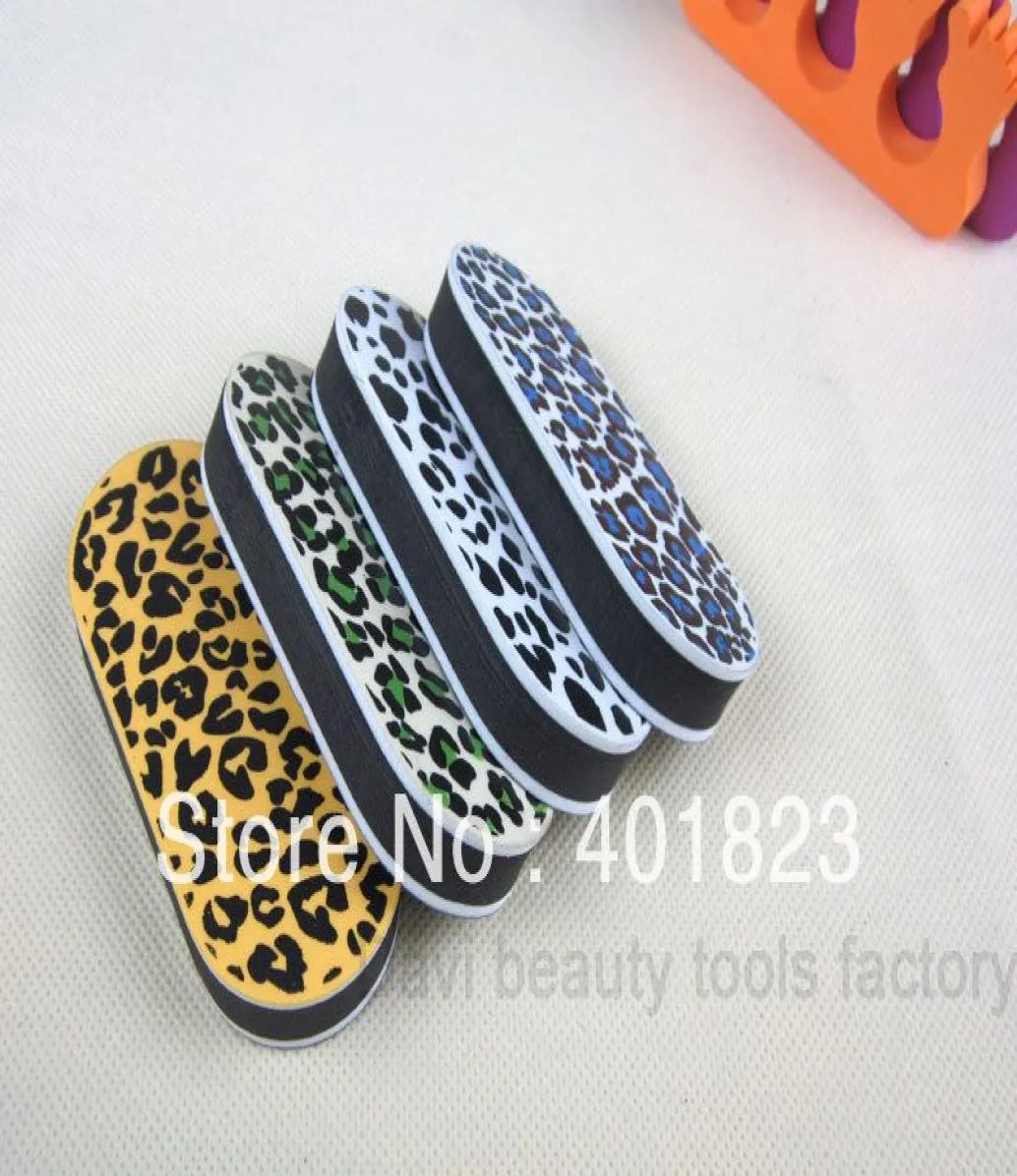 Buffert Nail File 20pcslot Leopard Print Buffer Shine File för Nail Art Nail Care Manicure Sats BF025015925963