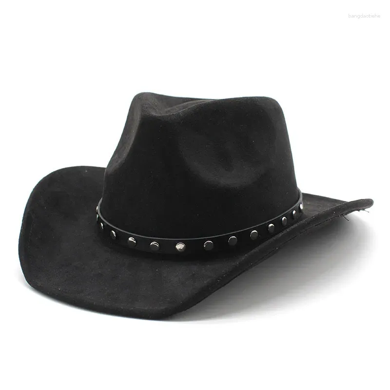 Berets Men's Cap Cowboy Hat Cowgirl Western Akcesoria Eleganckie kobiety luksusowe dżentelmen Jazz Panama Fedora Fashion