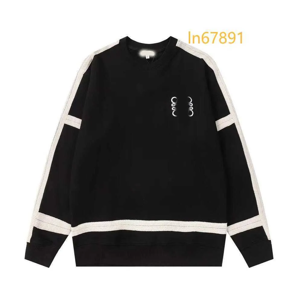 Designer Luxury Loes Classic 2024 autumn and winter new embroidered long sleeve sweetheart loose couple wear men and women with the same round neck cotton blouse