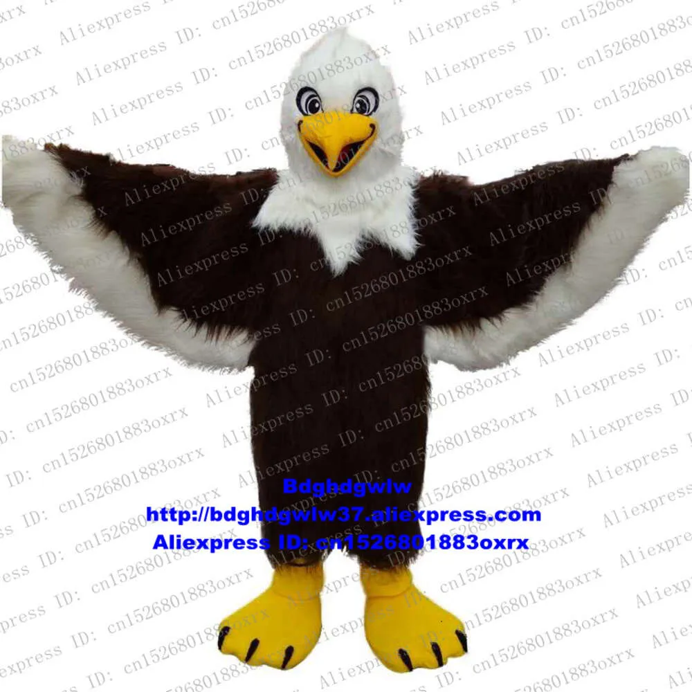 Trajes de mascote marrom branco longo pele águia falcão Tercel Tiercel Falcon Vulture mascote traje personagem adulto festival de arte mor eventos zx622