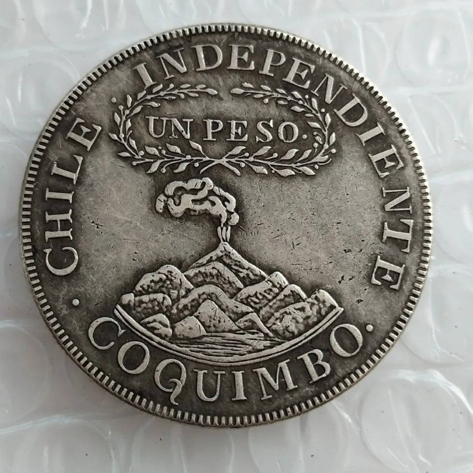 Cile Repubblica Peso 1828 COQUIMBO Copia moneta d'argento Promozione Fabbrica economica bella casa Accessori Monete d'argento338I