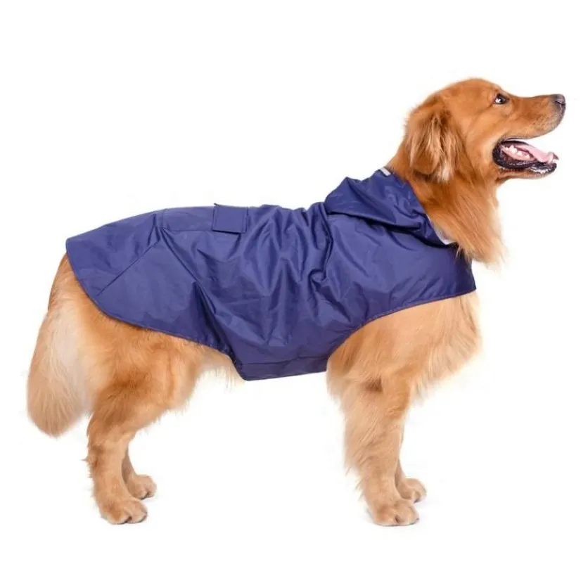 Vestuário para cães 3xl-5xl capa de chuva reflexiva para animais de estimação à prova d'água para cães grandes e médios com trela jaqueta grande308r