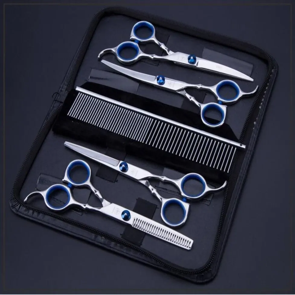 Hund Grooming Pet Scissors Grooming Tool Set Decoration Hair Shears Curved Cat Shearing Hairdress Supplies2881