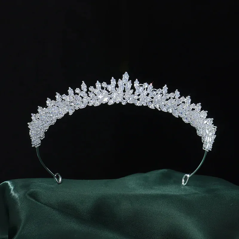 Couronnes et diadèmes de mariage de luxe, bandeau pour femmes, accessoires de cheveux de mariée en Zircon complet, coiffure de mariée, bijoux de cheveux, couvre-chef 240301