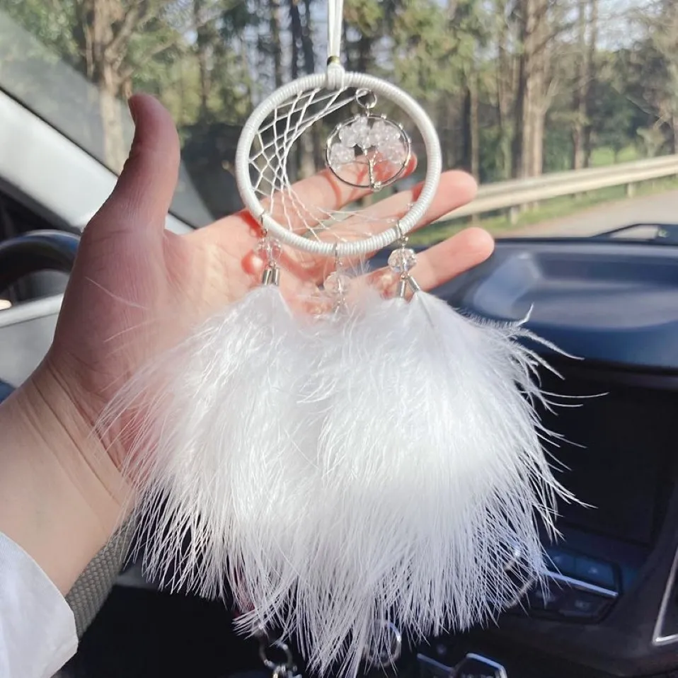 Small dream catcher feather decor Car hanging Pendants party decorations who235h