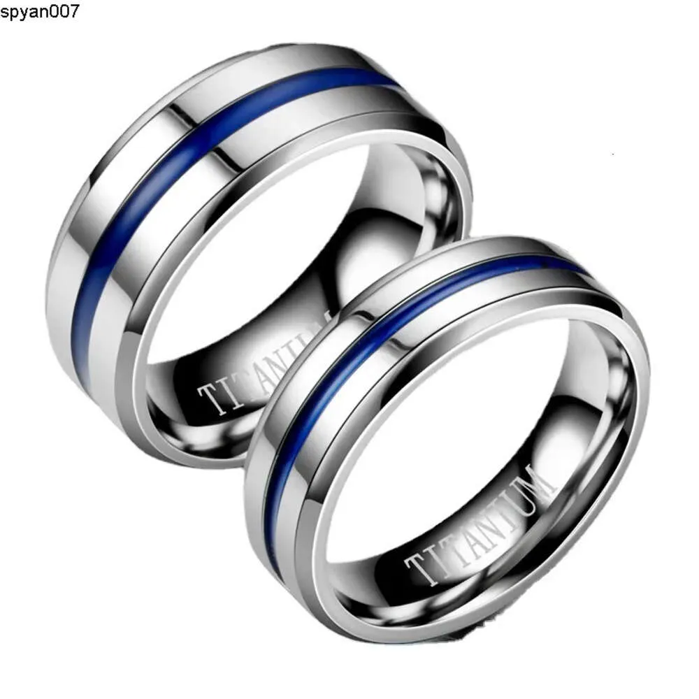 Bague en Or Blanc Bleu avec Confort Design Confort