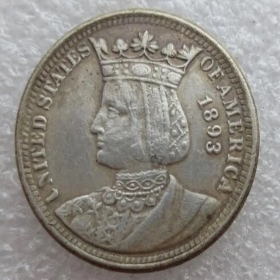 Pièce de copie d'un quart de Dollar Isabella, accessoires pour la maison de haute qualité, pièces en argent 259V, 1893