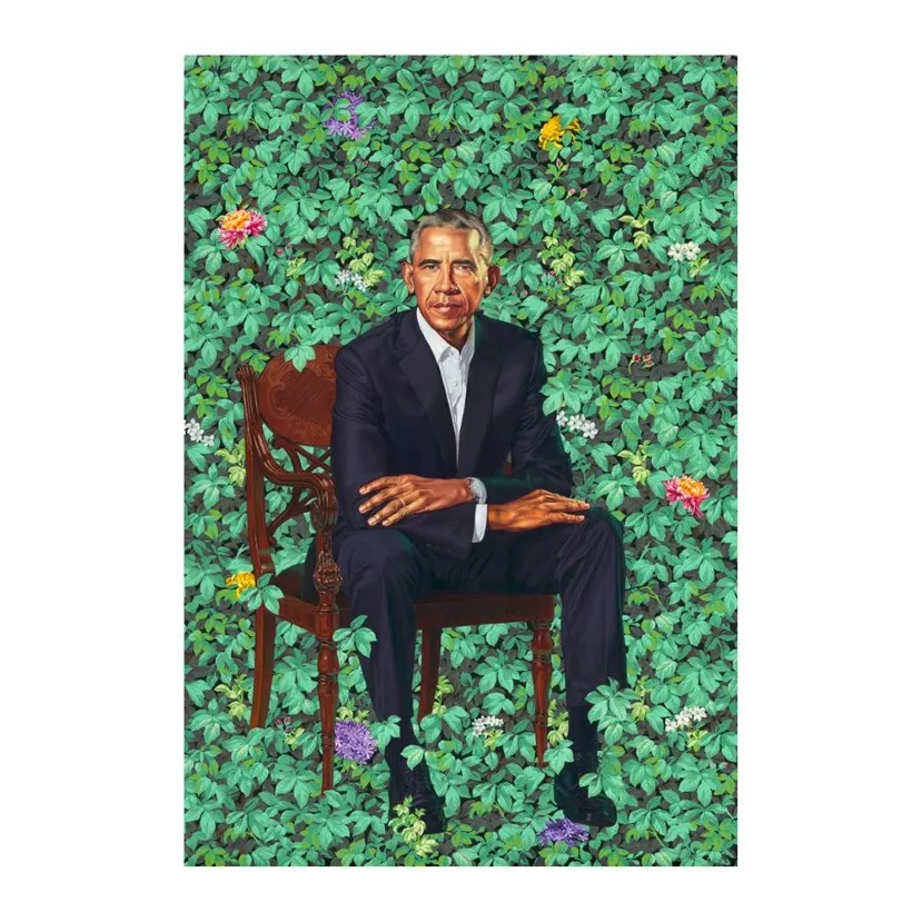 Barack Obama Portraits Kehinde Wiley Painting Poster Print Home Decor Framed Or Unframed Popaper Material223M