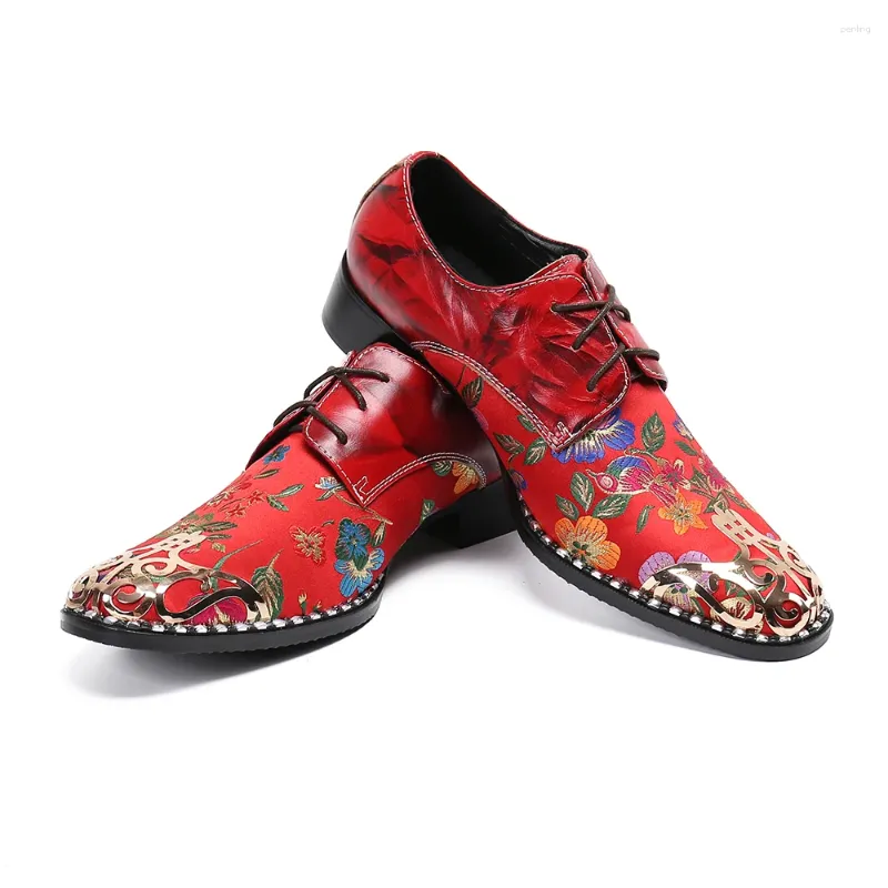 Zapatos de vestir Otoño Sello rojo Gorra dorada Frenulum Asuntos comerciales para hombres Banquete Boda Corium Cuero de vaca Hecho a medida