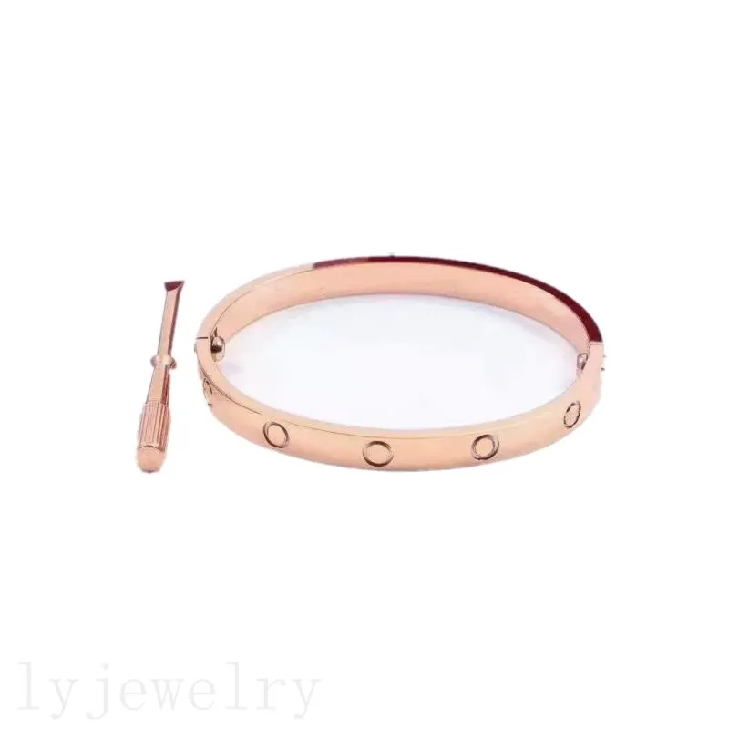 Bracciale di lusso con amore creativo per donna, bellissimi braccialetti con diamanti da taglio, non allergici, modello di lettere, braccialetti a vite, chic liscio ZB061 I4