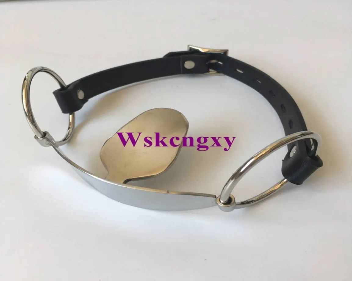 Stainless Steel Open Mouth Gag Tongue Flail Sex Slave Bdsm Bondage Restraints Fetish Sex Toys For Couples Erotic Toys Adult Game5093817