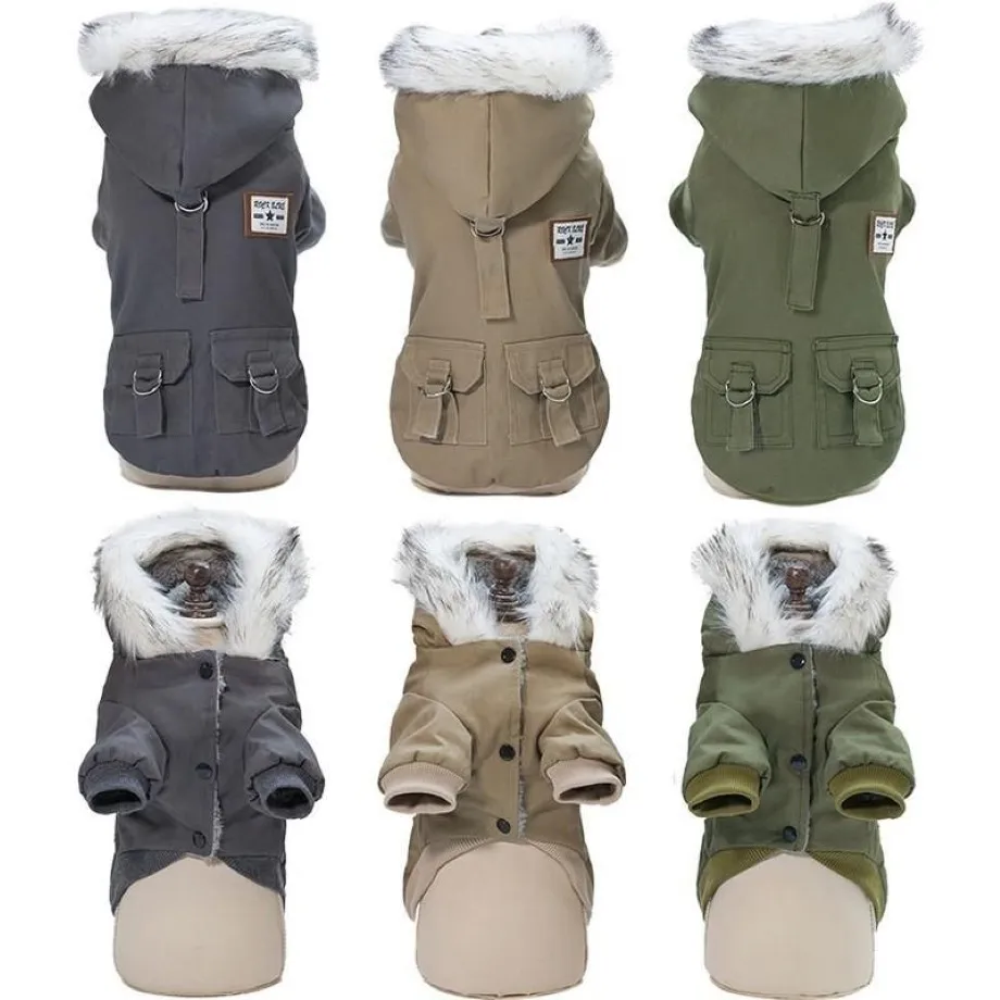 Zachte warme hondenkleding Winterkleding voor honden Jas Dikker huisdier Yorkshire Russisch weer 35S Apparel227G