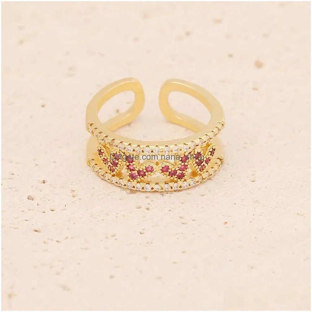 Rings 2022 New Copper Micro Zircon Eye Love Star Set Womens Ring Ins Handicraft R092 Drop Delivery Jewelry Dh7Vy