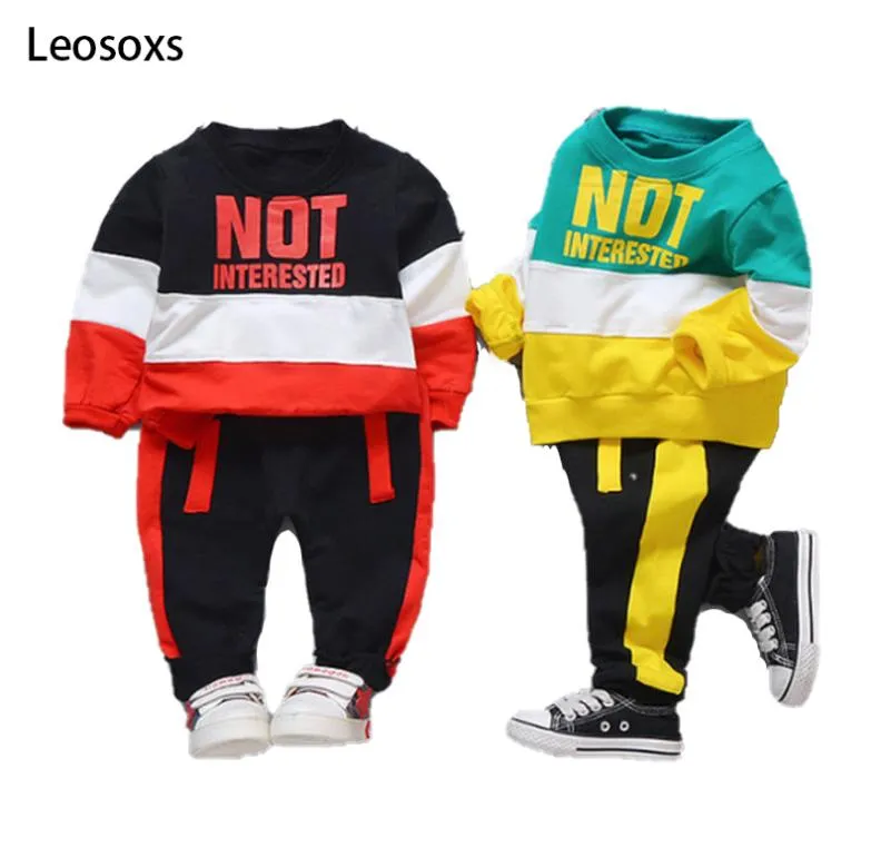 Meninos conjuntos de roupas primavera outono bebê crianças conjuntos de treino de algodão crianças ternos manga longa t camisa calças roupas de bebe menino y119254028