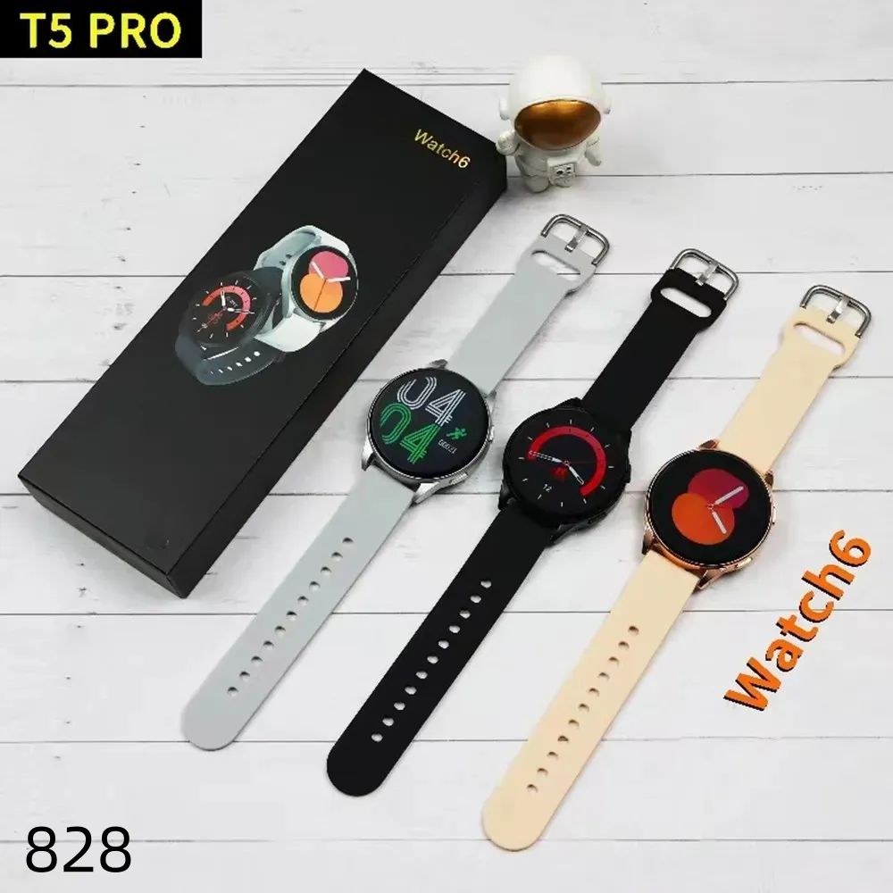 T5 Pro Smart Watch 6 Bluetooth Call Voice Assistant Men and Women Heart Rate Sports SmartWatch for Samsung Android IOS 828D