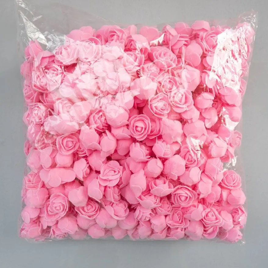 Roses en mousse 300 pièces 3 5cm têtes de fleurs en mousse artificielle bricolage 20cm ours en peluche moule PE Rose ours accessoires décor saint valentin cadeau 318E