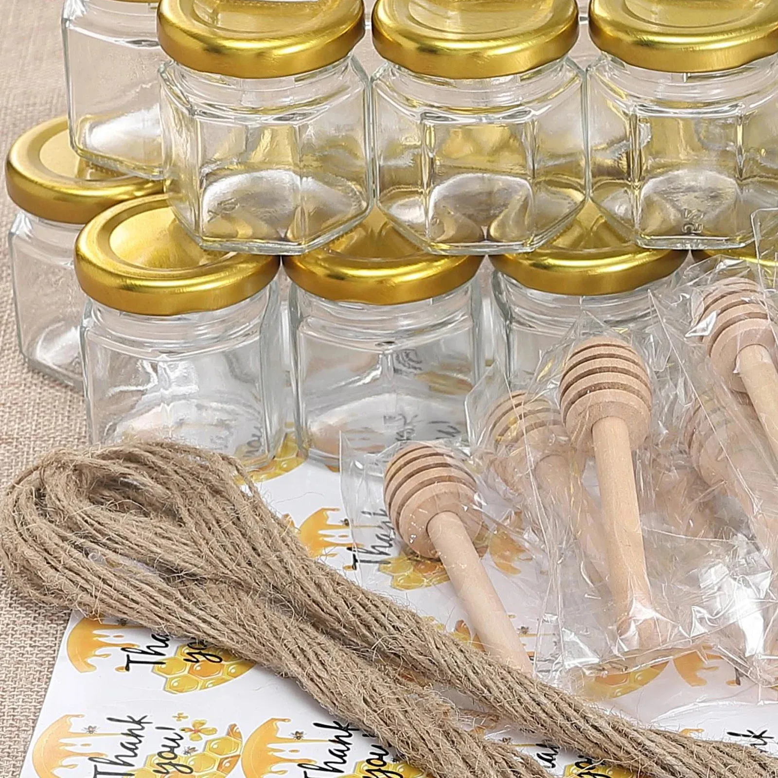 Mini Honey Jars Set: Oz Clear Glass Favor Jars For Parties And