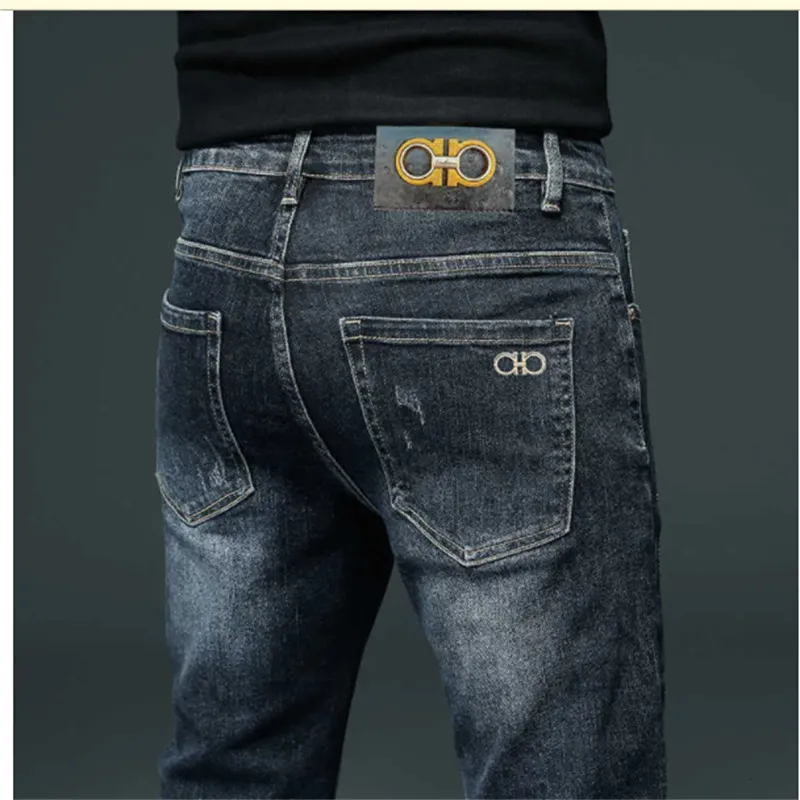 Herren Jeans Designer Frühling Sommer Dünn 2024 Neu für Männer Jugend Trend Koreanisch Schlanke Hose vielseitig Slim Fit Hosen 28-32