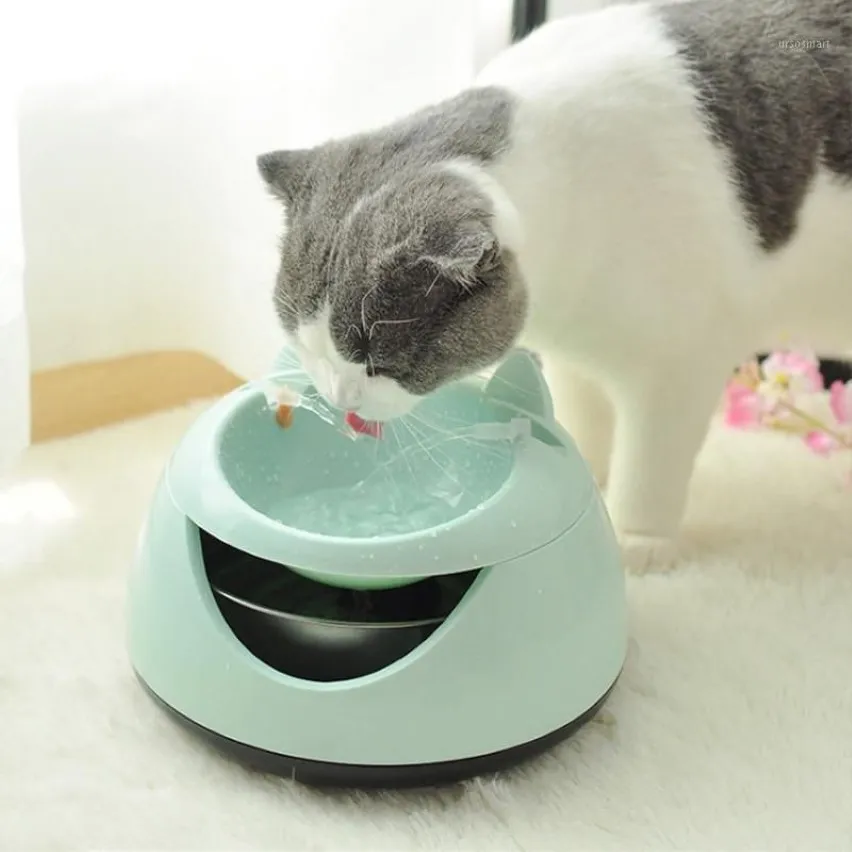 Fountain A Drinking Pets Bowls Dogs Water Dispenser för katter USB Electric Luminous Cat Automatic Founta Feeders313i