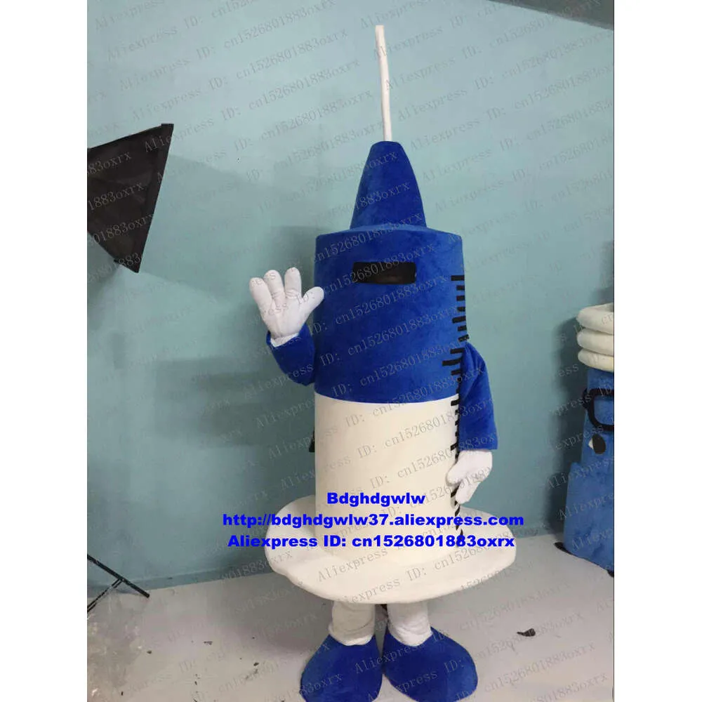 Kostiumy maskotki kostiumy maskotka niebieska strzykawka wtryskiwacz Mascot Costume dla dorosłych kreskówek strój postaci festiwale i święta ceremonia ślubna ZX1160