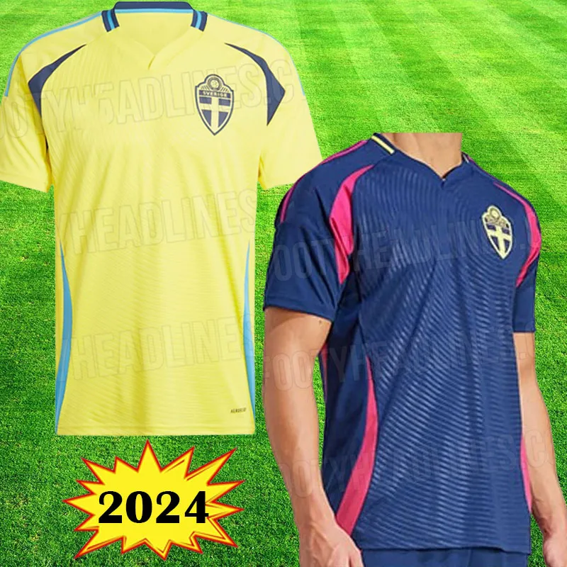 2024 Euro Zweden Voetbalshirts IBRAHIMOVIC nationale team 24 25 FORSBERG JANSSON EKDAL Kulusevski Voetbalshirts Mannen Set Kids Kit uniform