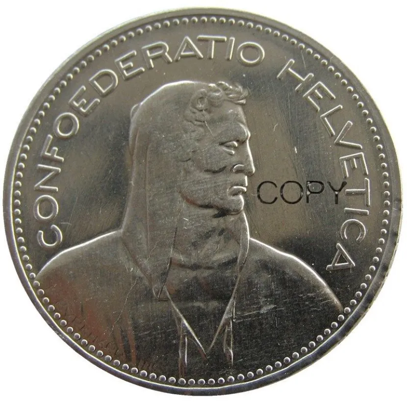 1937-1954 5 шт. даты для выбора Швейцарской Конфедерации Ремесло 5 франков 5 Франкен Никелированная копия монеты 31 45 мм металлические штампы ma236h