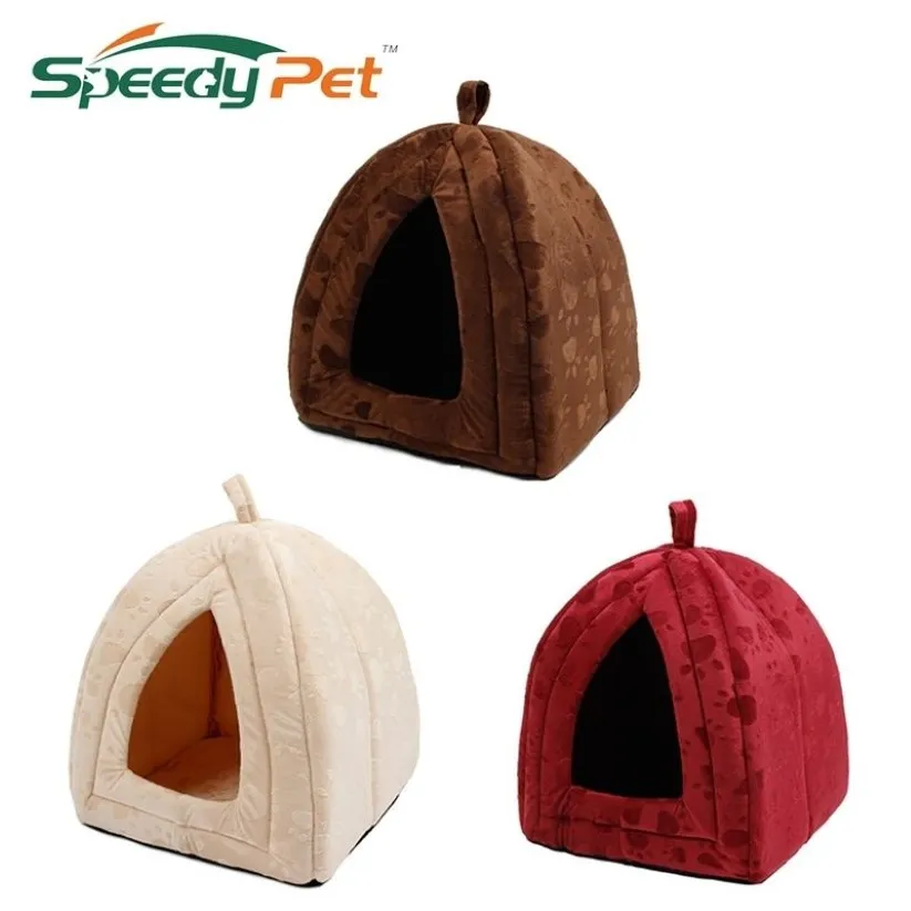Nowy przybroście Pet Kennel Super Soft Fabricdog Bed House Dom Precyfy dla szczeniaka psa kota z łapą parą cachorro y200330316f